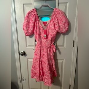 Beautiful Lilly Pulitzer puff sleeve pink dress